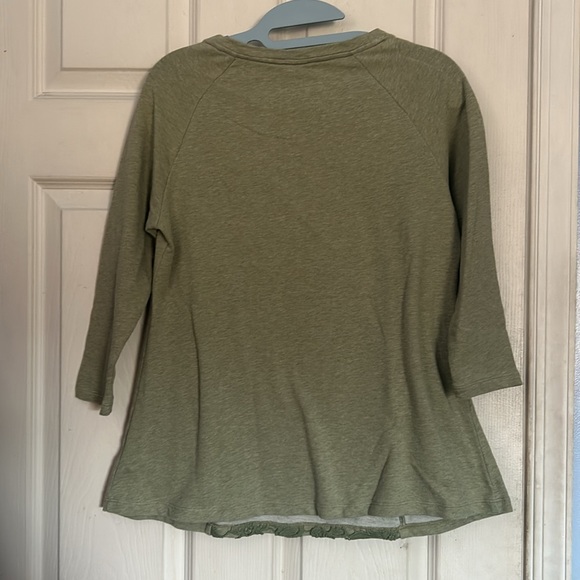 LOGO Lounge by Lori Goldstein French Terry Top with Lace Crochet Front size XXS - Picture 2 of 4